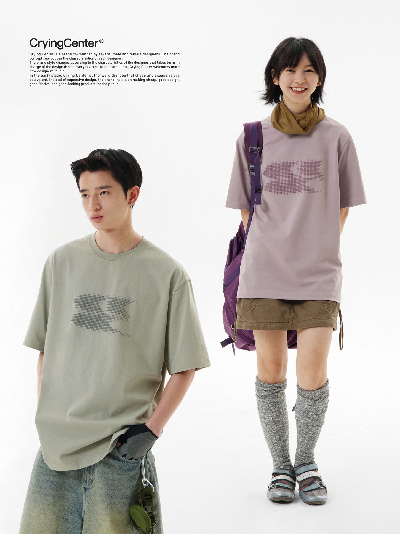 Gaussian Blurred Logo T-Shirt Korean Street Fashion T-Shirt By Crying Center Shop Online at OH Vault