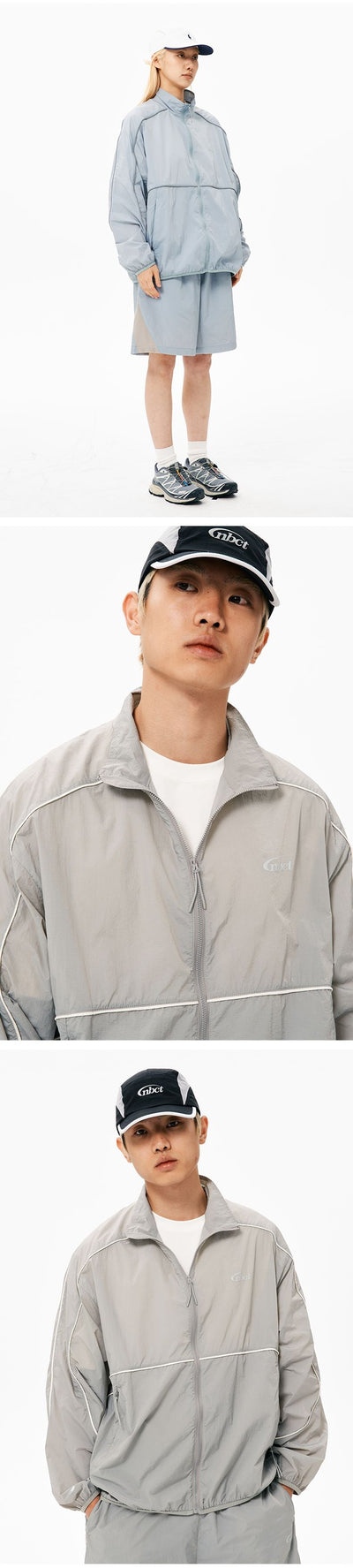 Athleisure Thin Lines Windbreaker Jacket Korean Street Fashion Jacket By Nothing But Chill Shop Online at OH Vault
