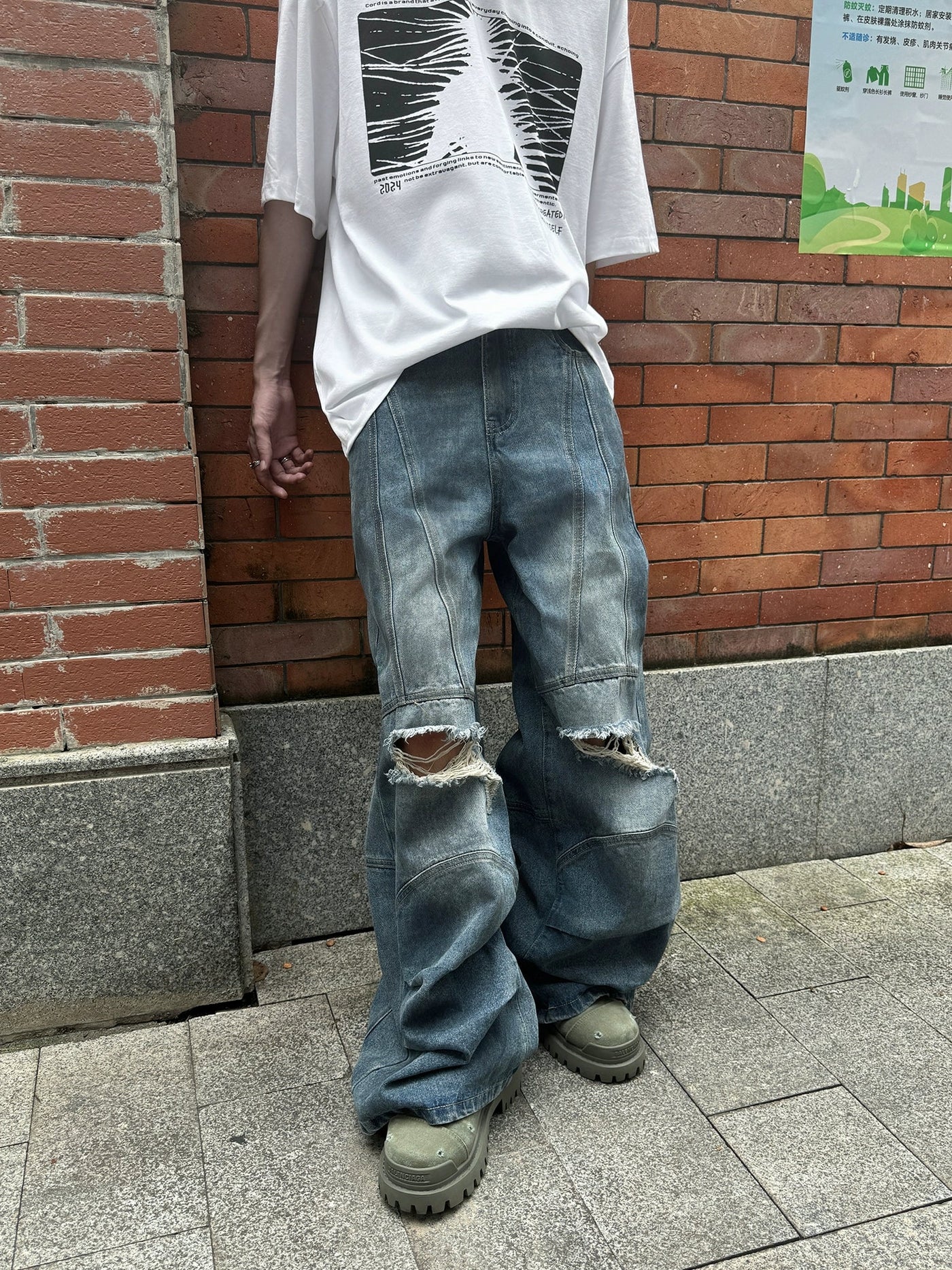Knee Tassel Ripped Jeans Korean Street Fashion Jeans By Ash Dark Shop Online at OH Vault