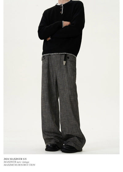 Flip Pocket Textured Flared Pants Korean Street Fashion Pants By MaxDstr Shop Online at OH Vault