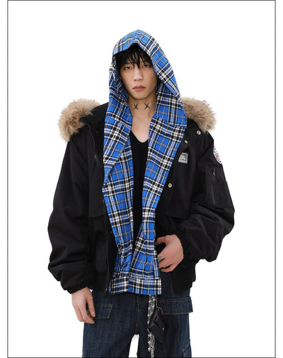 Fur Collar Cargo Style Jacket Korean Street Fashion Jacket By Mr Nearly Shop Online at OH Vault