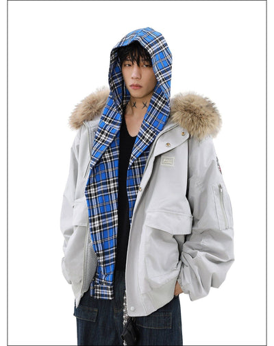 Fur Collar Cargo Style Jacket Korean Street Fashion Jacket By Mr Nearly Shop Online at OH Vault