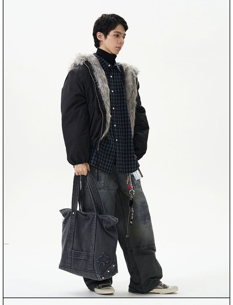 Fur Trimmed Mountaineering Jacket Korean Street Fashion Jacket By 77Flight Shop Online at OH Vault