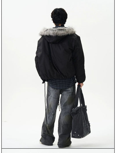 Fur Trimmed Mountaineering Jacket Korean Street Fashion Jacket By 77Flight Shop Online at OH Vault