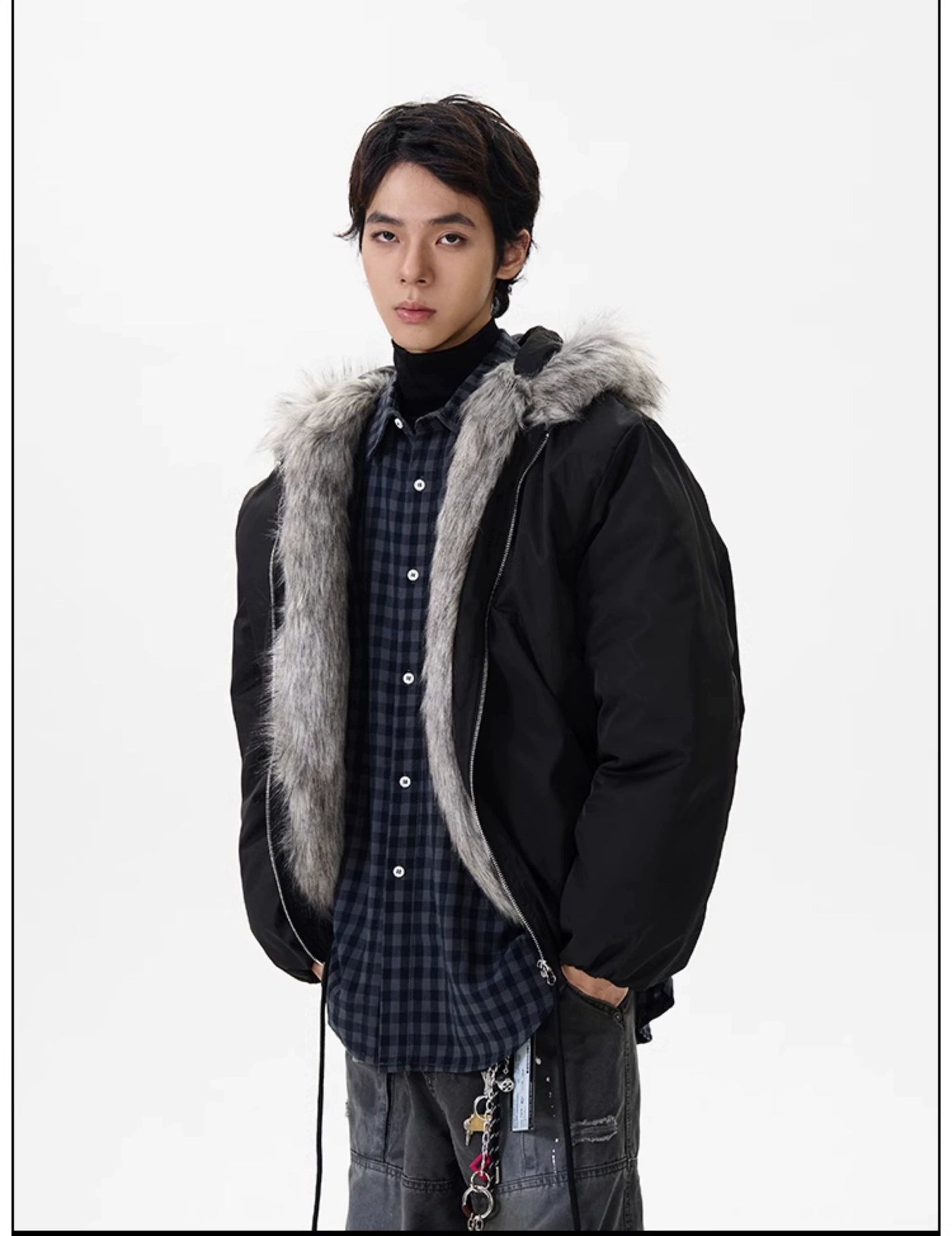 Fur Trimmed Mountaineering Jacket Korean Street Fashion Jacket By 77Flight Shop Online at OH Vault