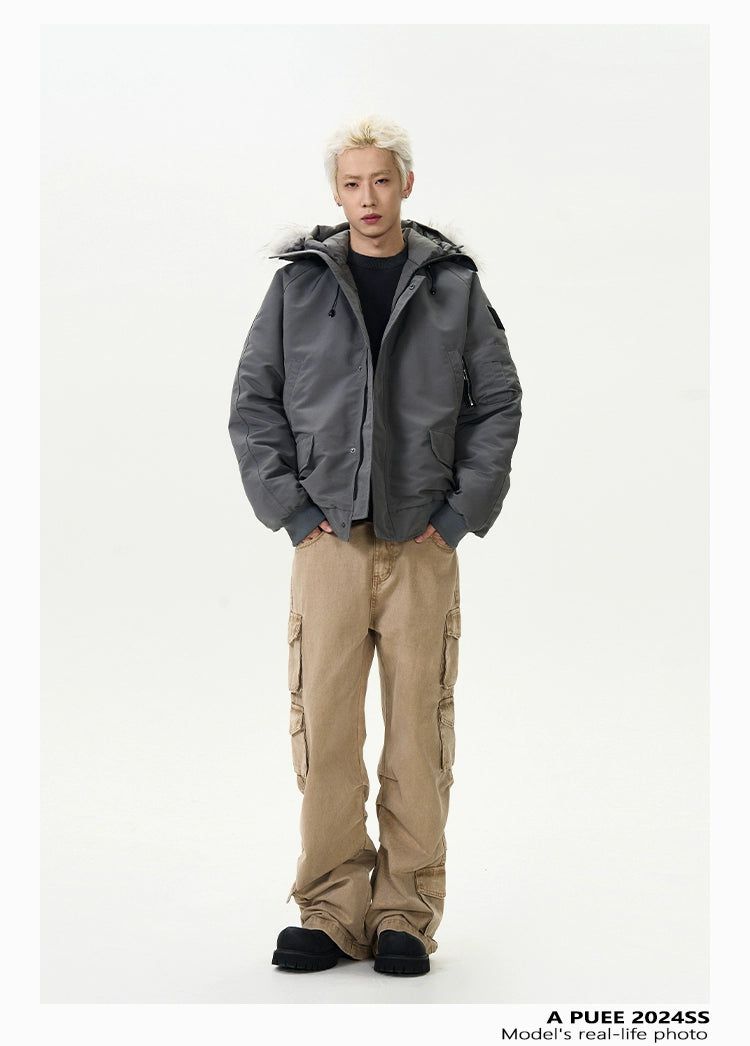 Fur Trimmed Parka Jacket Korean Street Fashion Jacket By A PUEE Shop Online at OH Vault