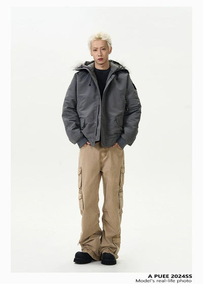 Fur Trimmed Parka Jacket Korean Street Fashion Jacket By A PUEE Shop Online at OH Vault