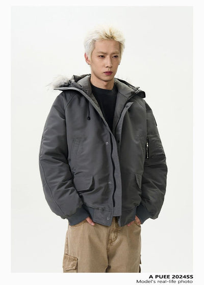 Fur Trimmed Parka Jacket Korean Street Fashion Jacket By A PUEE Shop Online at OH Vault