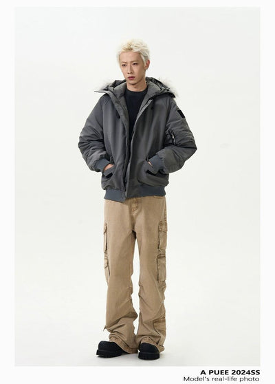 Fur Trimmed Parka Jacket Korean Street Fashion Jacket By A PUEE Shop Online at OH Vault