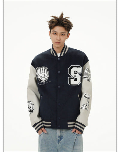 Heavy Embroidery Varsity Jacket Korean Street Fashion Jacket By Mr Nearly Shop Online at OH Vault