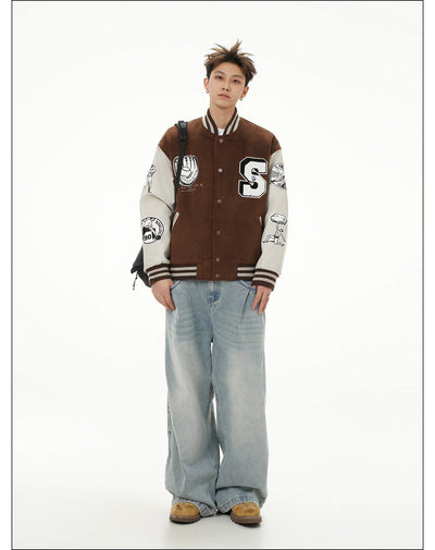 Heavy Embroidery Varsity Jacket Korean Street Fashion Jacket By Mr Nearly Shop Online at OH Vault