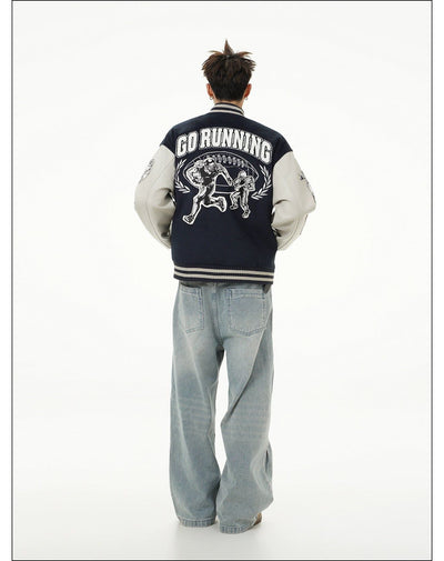 Heavy Embroidery Varsity Jacket Korean Street Fashion Jacket By Mr Nearly Shop Online at OH Vault