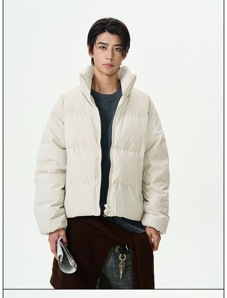 High Neck Zipped Down Jacket Korean Street Fashion Jacket By 77Flight Shop Online at OH Vault