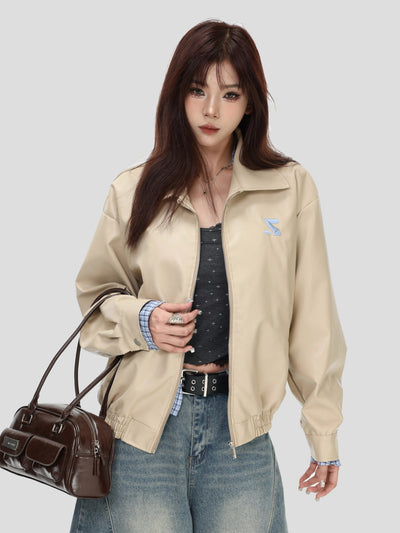Spliced Plaid Zipped Jacket Korean Street Fashion Jacket By INS Korea Shop Online at OH Vault
