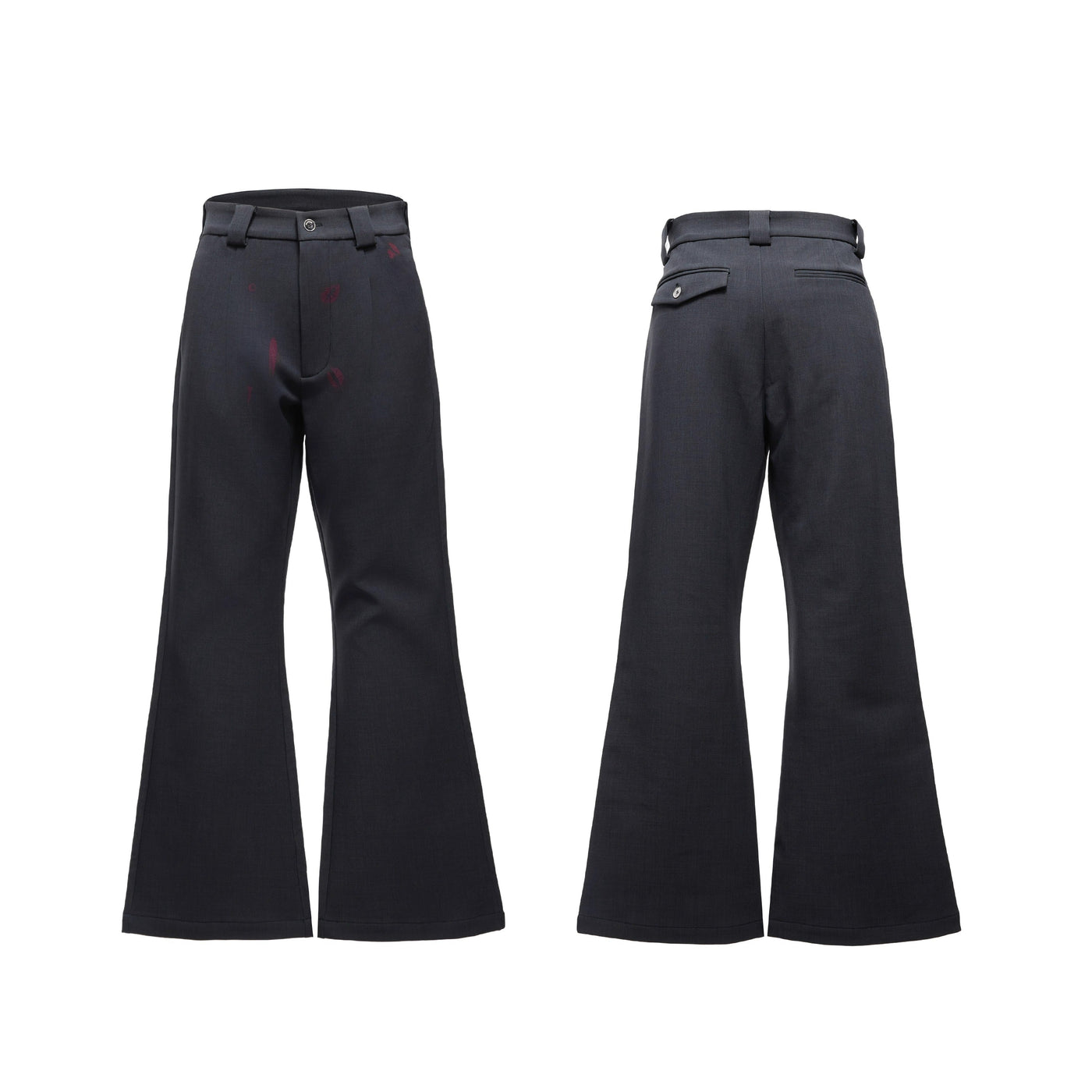 Pleated Lip Print Flared Trousers Korean Street Fashion Trousers By Argue Culture Shop Online at OH Vault
