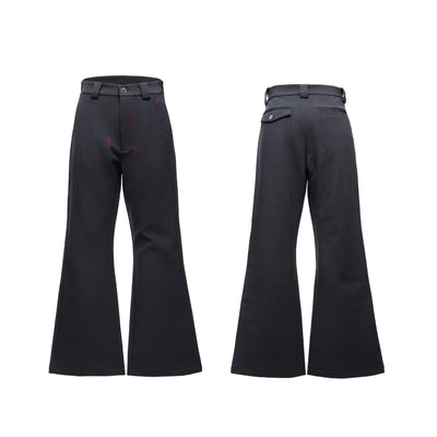 Pleated Lip Print Flared Trousers Korean Street Fashion Trousers By Argue Culture Shop Online at OH Vault