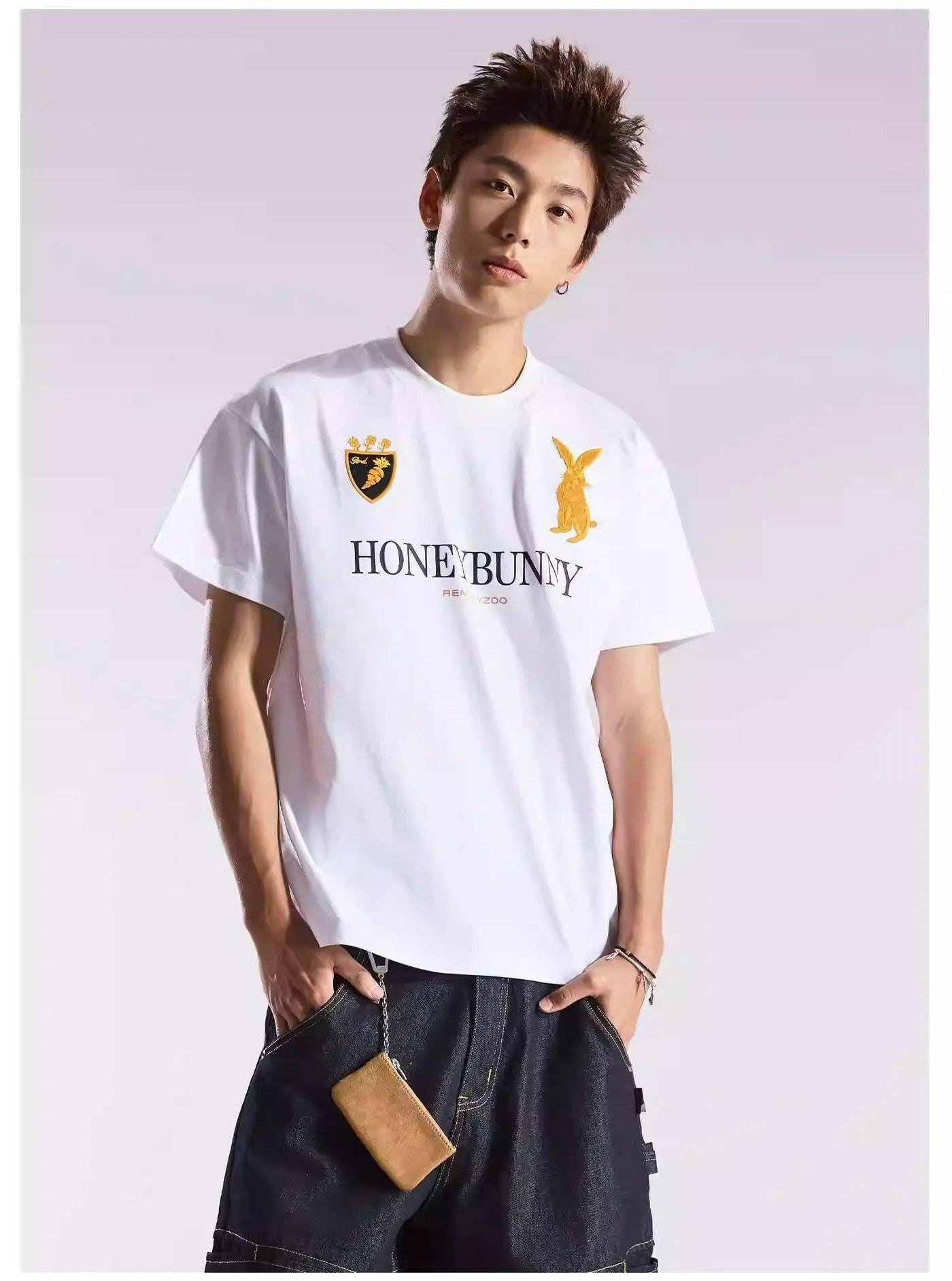 Embroidered Graphic Print T-Shirt Korean Street Fashion T-Shirt By Remedy Shop Online at OH Vault