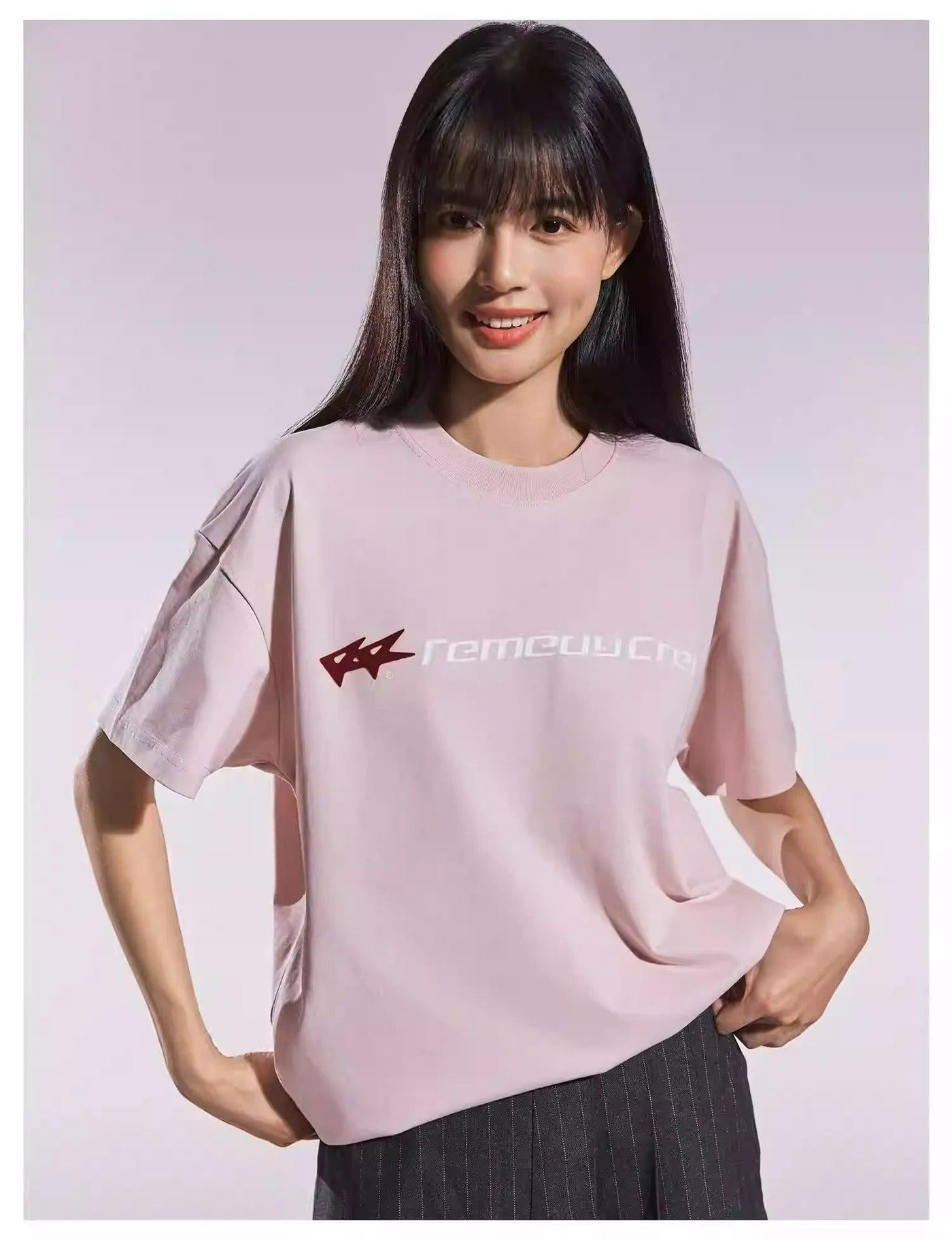 Gradient Logo Graphic T-Shirt Korean Street Fashion T-Shirt By Remedy Shop Online at OH Vault