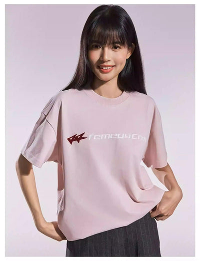 Gradient Logo Graphic T-Shirt Korean Street Fashion T-Shirt By Remedy Shop Online at OH Vault