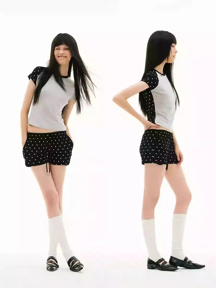 Elastic Waist Polka Dots Shorts Korean Street Fashion Shorts By Funky Fun Shop Online at OH Vault