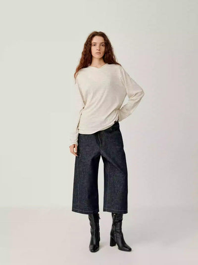 Structured Mid-Length Denim Shorts Korean Street Fashion Shorts By Opicloth Shop Online at OH Vault