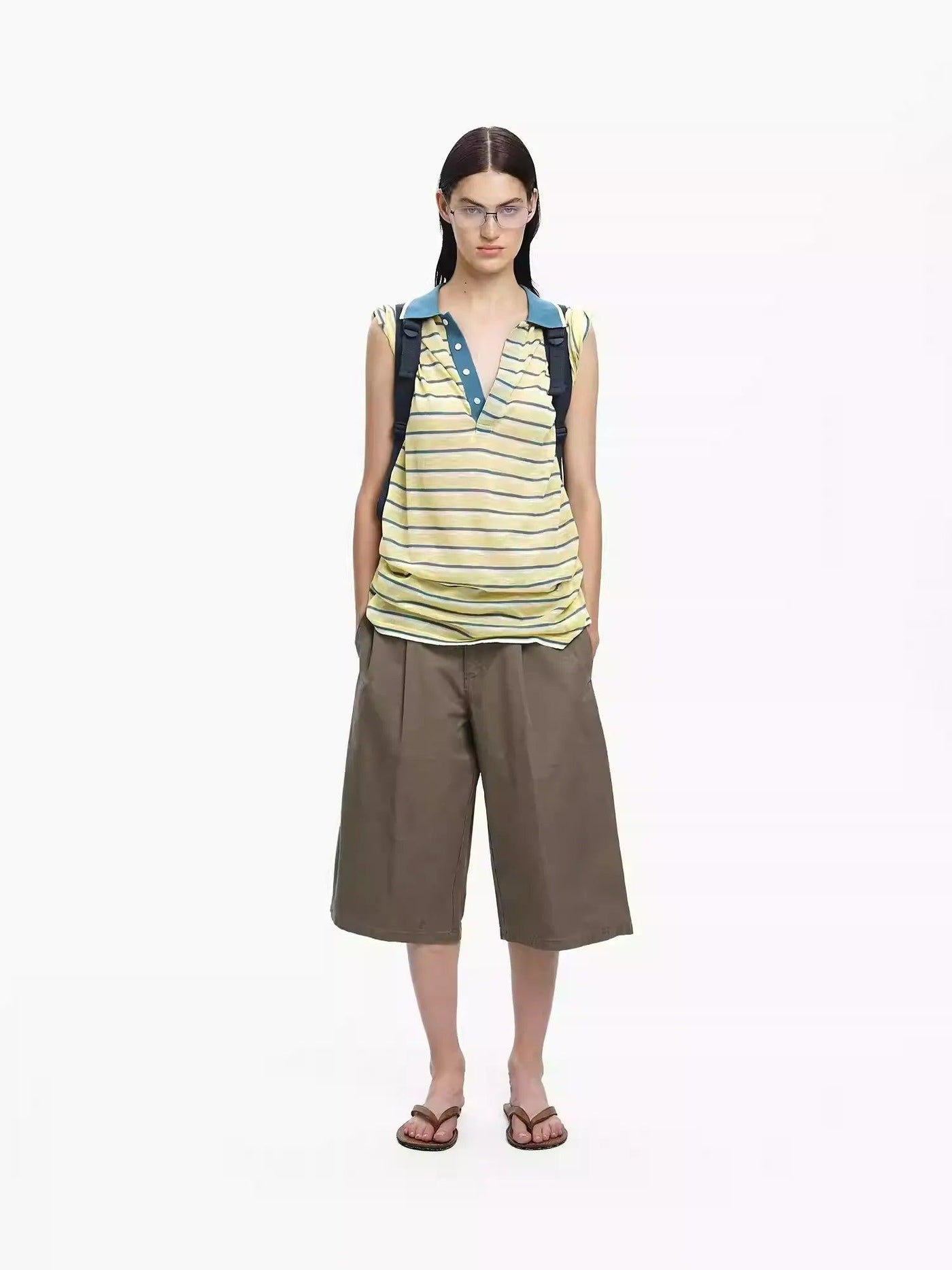 Sheer Striped Relax Fit Polo Korean Street Fashion Polo By Mason Prince Shop Online at OH Vault