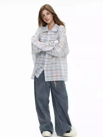 Thin Relax Fit Checkered Shirt Korean Street Fashion Shirt By INS Korea Shop Online at OH Vault