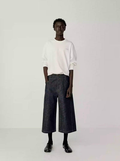 Structured Mid-Length Denim Shorts Korean Street Fashion Shorts By Opicloth Shop Online at OH Vault