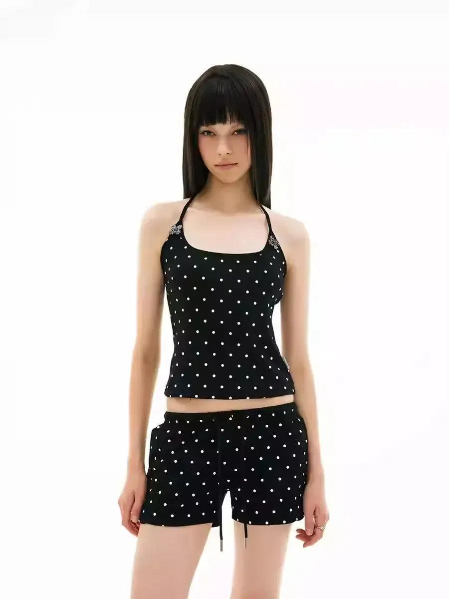 Floral Polka Dots Camisole Korean Street Fashion Camisole By Funky Fun Shop Online at OH Vault