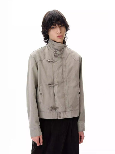 Structured Fireman Clasp Short Jacket Korean Street Fashion Jacket By 77Flight Shop Online at OH Vault