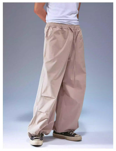 Drawstring Pleated Loose Track Pants Korean Street Fashion Pants By Remedy Shop Online at OH Vault