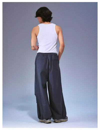 Drawstring Pleated Loose Track Pants Korean Street Fashion Pants By Remedy Shop Online at OH Vault