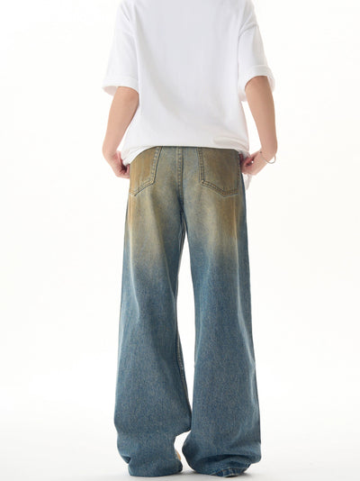 Mud Dyed Ripped Knee Jeans Korean Street Fashion Jeans By Ash Dark Shop Online at OH Vault