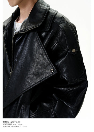 Multi-Functional Buckled PU Leather Jacket Korean Street Fashion Jacket By MaxDstr Shop Online at OH Vault