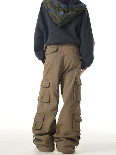 Multi-Pocket Carpenter Cargo Pants Korean Street Fashion Pants By Ash Dark Shop Online at OH Vault