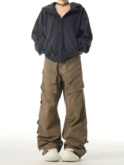 Multi-Pocket Carpenter Cargo Pants Korean Street Fashion Pants By Ash Dark Shop Online at OH Vault