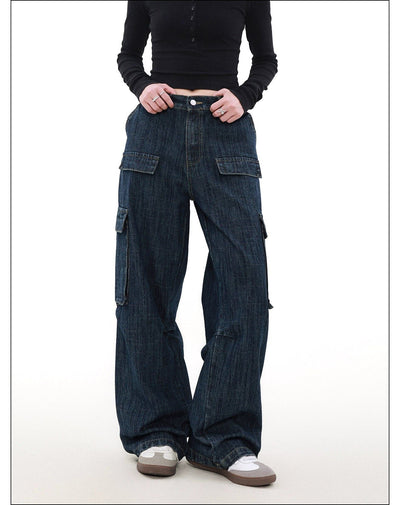 Multi-Pocket Skater Jeans Korean Street Fashion Jeans By Mr Nearly Shop Online at OH Vault