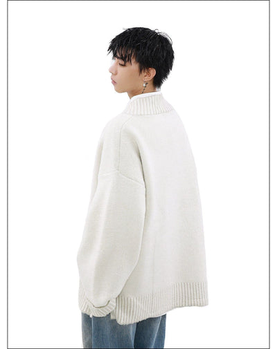 Oversized Contrast Detail V-Neck Sweater Korean Street Fashion Sweater By Mr Nearly Shop Online at OH Vault