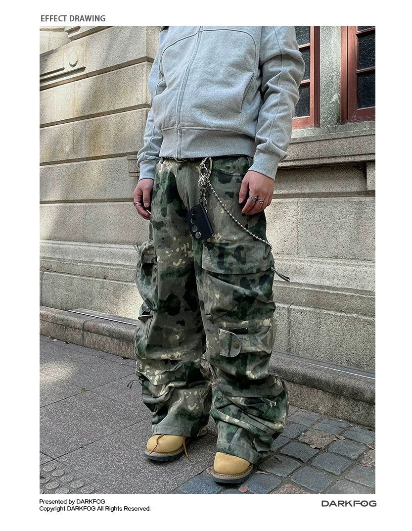 Painted Camouflage Cargo Pants Korean Street Fashion Pants By Dark Fog Shop Online at OH Vault