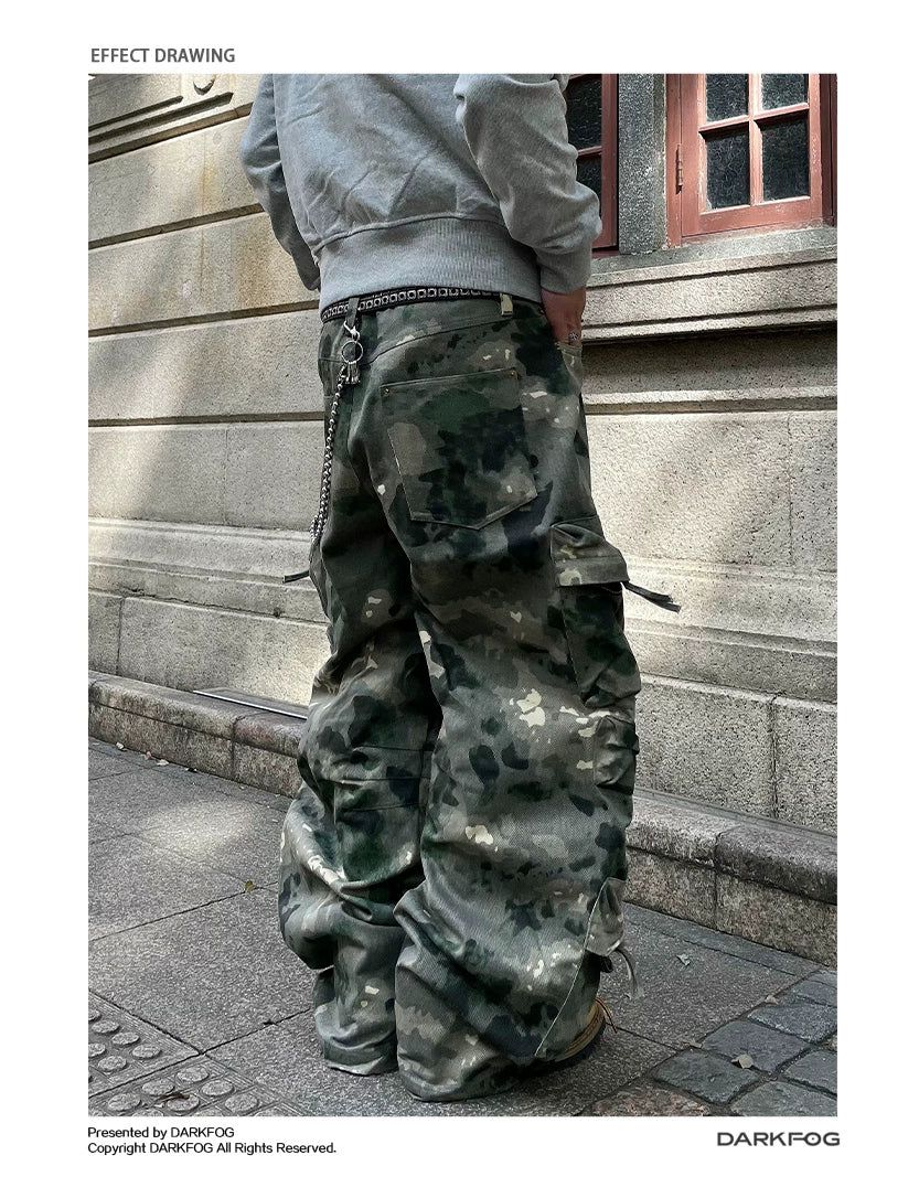 Painted Camouflage Cargo Pants Korean Street Fashion Pants By Dark Fog Shop Online at OH Vault