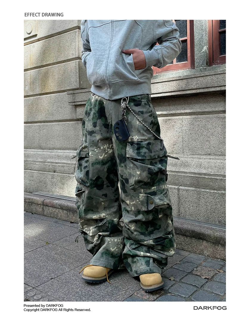 Painted Camouflage Cargo Pants Korean Street Fashion Pants By Dark Fog Shop Online at OH Vault