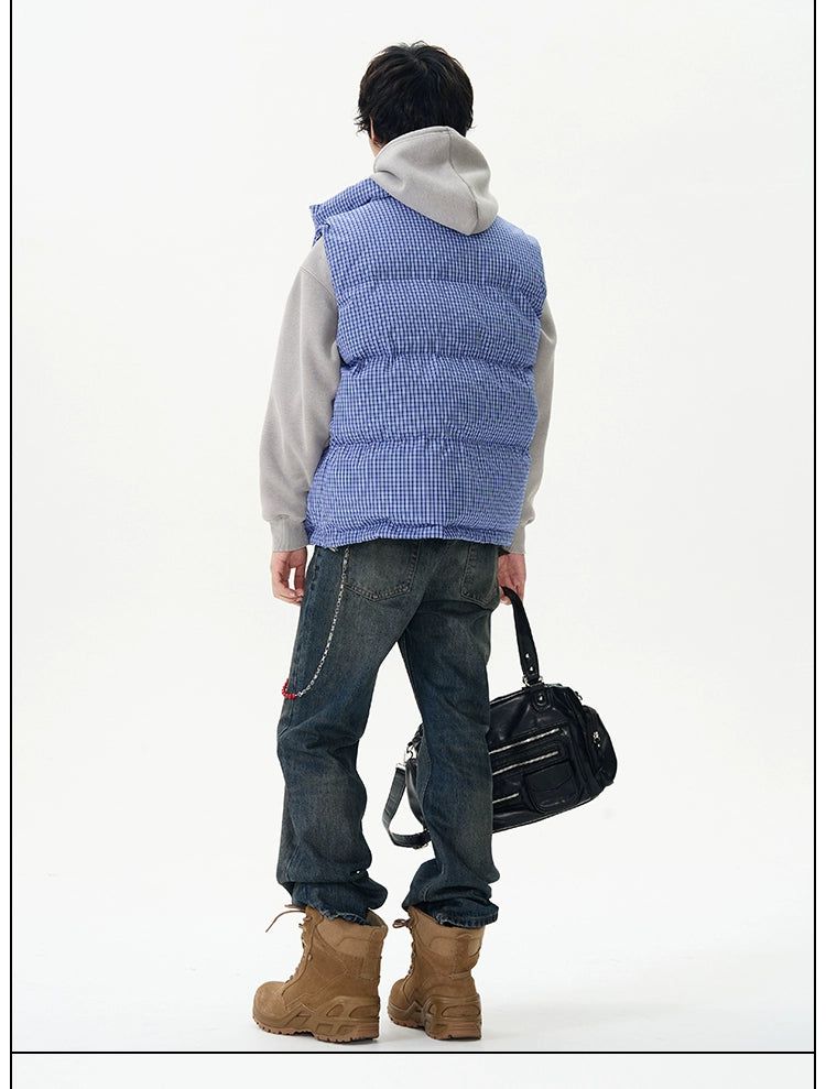 Plaid Cotton Vest Korean Street Fashion Vest By 77Flight Shop Online at OH Vault