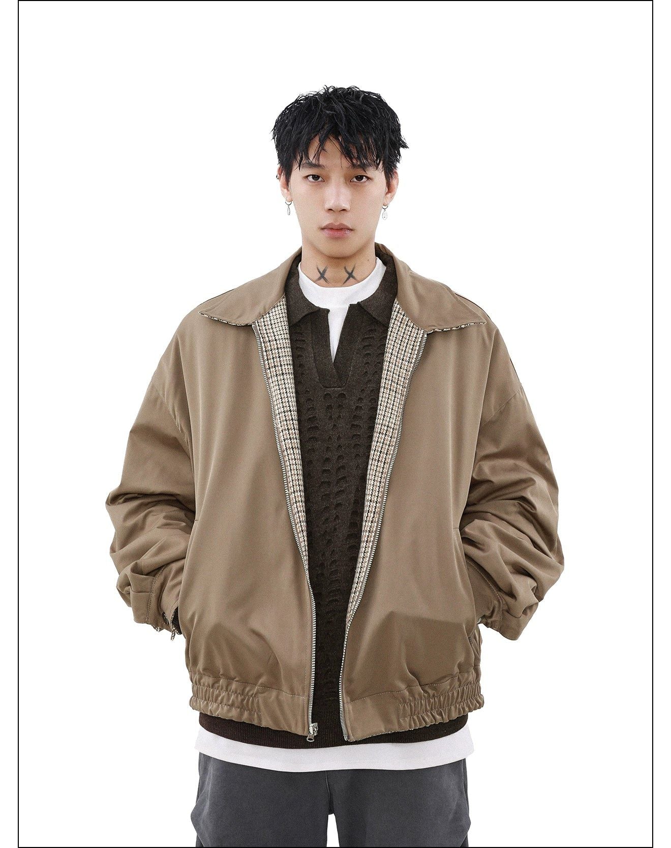 Plaid Double-Sided Jacket Korean Street Fashion Jacket By Mr Nearly Shop Online at OH Vault