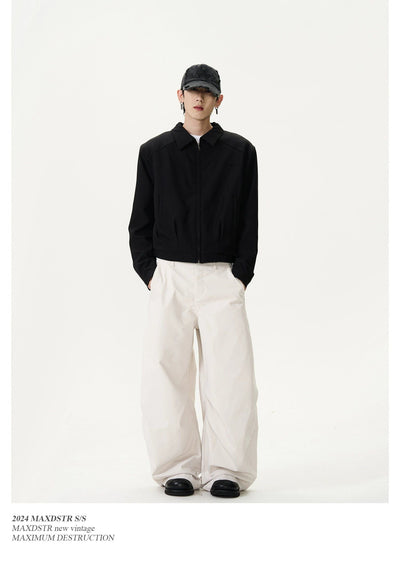 Pleated Wide Leg Scimitar Pants Korean Street Fashion Pants By MaxDstr Shop Online at OH Vault