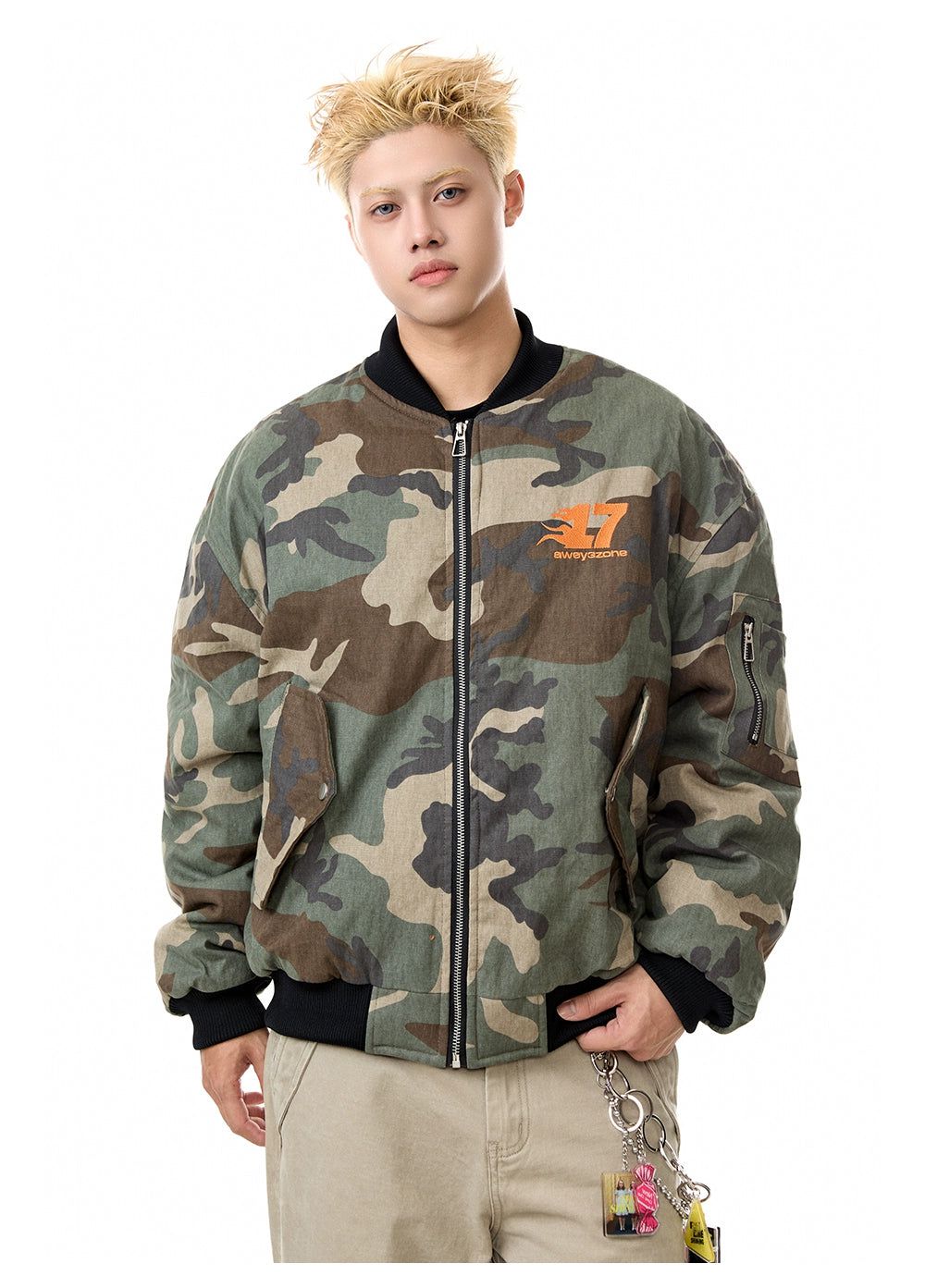 Ribbed Hem Camouflage Jacket Korean Street Fashion Jacket By Made Extreme Shop Online at OH Vault