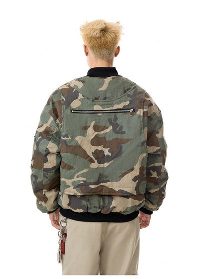 Ribbed Hem Camouflage Jacket Korean Street Fashion Jacket By Made Extreme Shop Online at OH Vault