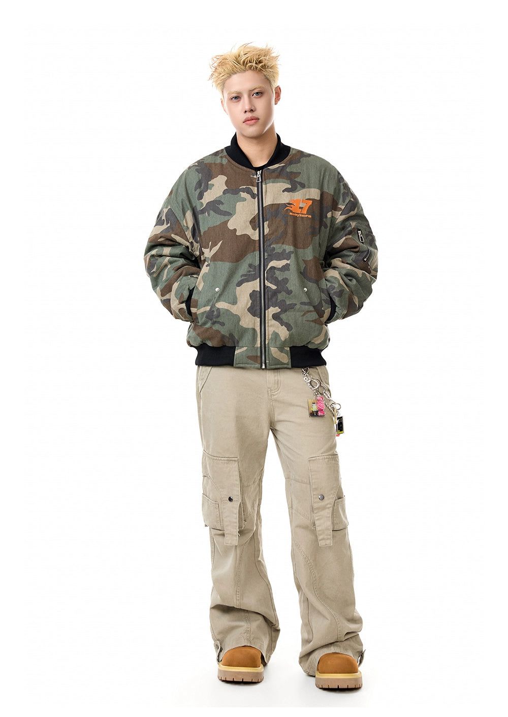 Ribbed Hem Camouflage Jacket Korean Street Fashion Jacket By Made Extreme Shop Online at OH Vault