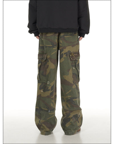 Ripped Camouflage Cargo Pants Korean Street Fashion Pants By Mr Nearly Shop Online at OH Vault