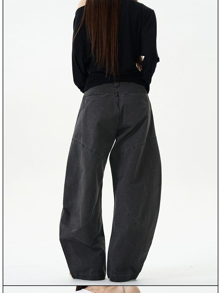 Solid Wide Leg Loose Fit Pants Korean Street Fashion Pants By 77Flight Shop Online at OH Vault