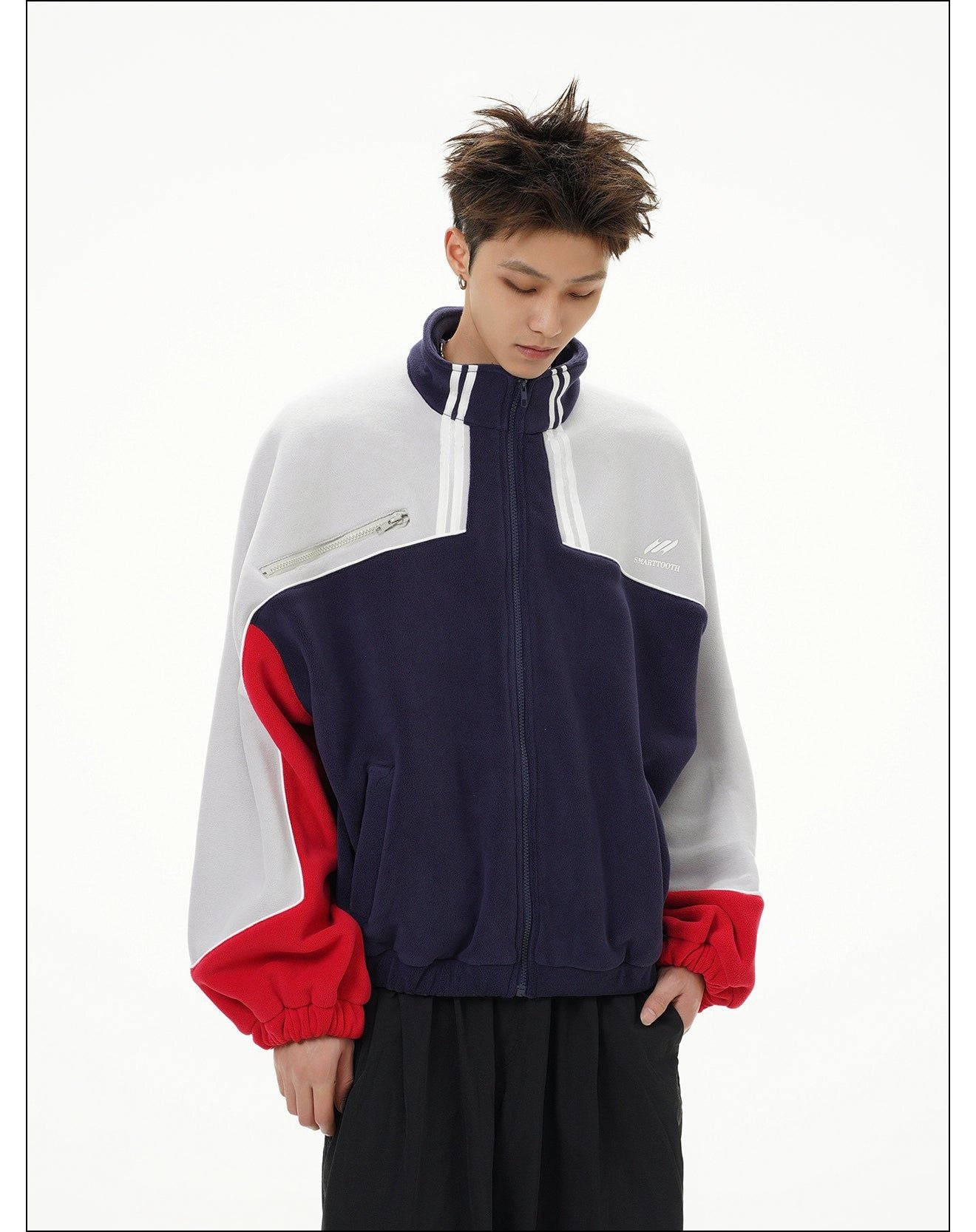 Spliced Contrast Sports Jacket Korean Street Fashion Jacket By Mr Nearly Shop Online at OH Vault